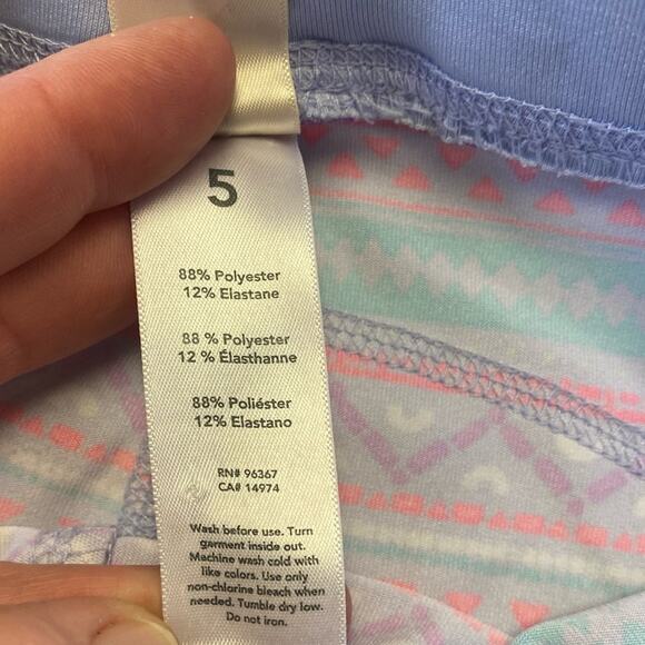 OshKosh B’gosh Cropped Leggings Size 5 Pink Gray Blue - Picture 3 of 4